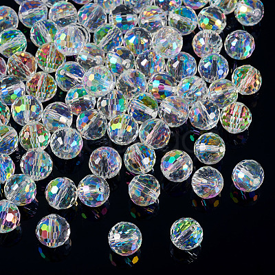 80Pcs Half Rainbow Plated Glass Beads EGLA-TA0013-04A-1