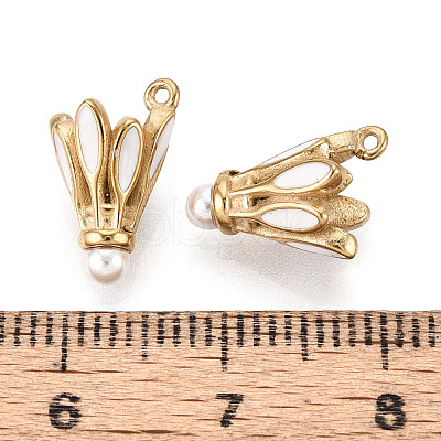 304 Stainless Steel Enamel Badminton Charms STAS-T072-10G-1