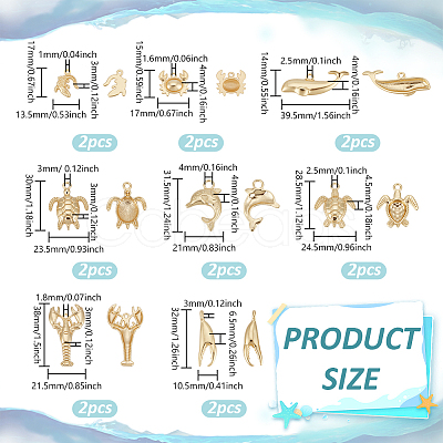 16Pcs 8 Styles Alloy Pendants TIBEP-BC0001-06-1