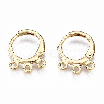 Brass Huggie Hoop Earring Findings KK-N233-082-NF-1