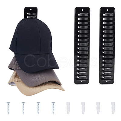 2Pcs PVC Baseball Cap Wall Mounted  Storage Rack AJEW-ME0002-47B-1