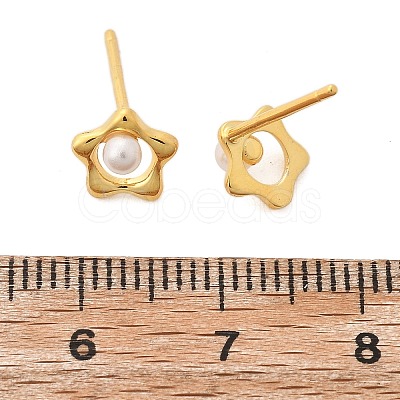 925 Sterling Silver Stud Earrings EJEW-D317-01G-1
