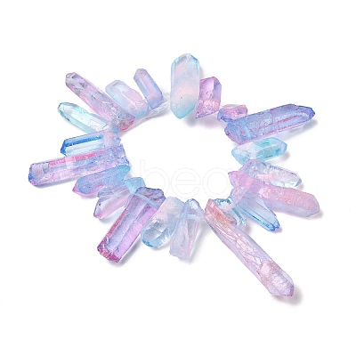 Two Tone Natural Quartz Crystal Beads Strands G-Z131-K01-01-1