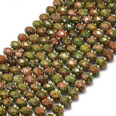 Natural Unakite Beads Strands G-P573-A04-01-1