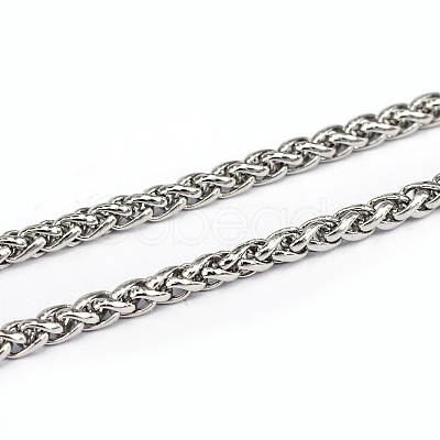 Tarnish Resistant 304 Stainless Steel Wheat Chains CHS-L001-30-3mm-1