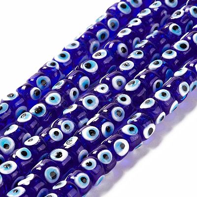 Handmade Evil Eye Lampwork Beads Strands LAMP-F024-01B-01-1