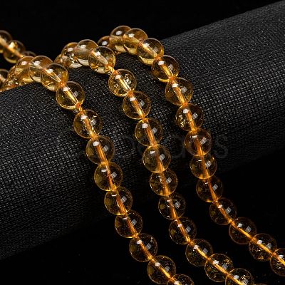 Natural Citrine Beads Strands G-E326-4mm-01-1