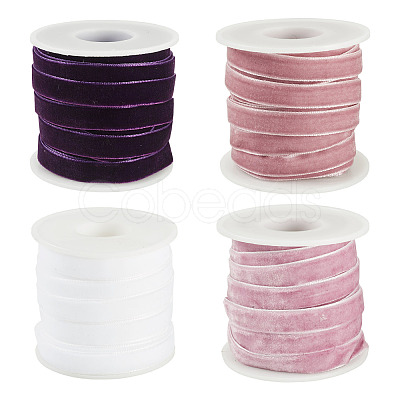40 Yards 4 Colors Single Face Velvet Ribbon SRIB-TA0001-35C-1