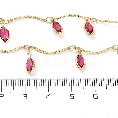 Handmade Brass Curved Bar Link Chains KK-F871-60G-1