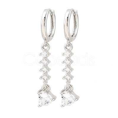 Brass Micro Pave Cubic Zirconia Hoop Dangle Earrings KK-CBA8324-07P-02-1