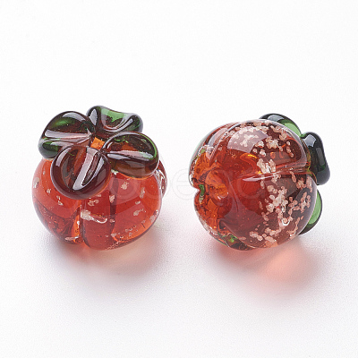 Autumn Theme Luminous Handmade Lampwork Beads X-LAMP-G129-01-1
