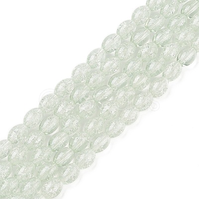 Transparent Crackle Glass Beads Strands X-DGLA-S085-6x8-01-1