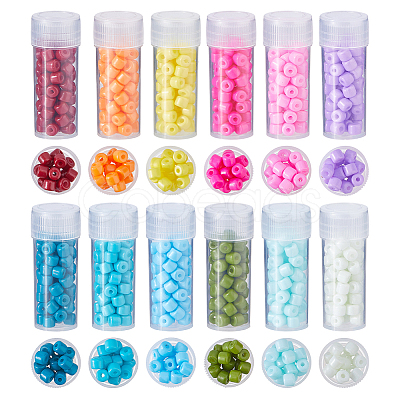 120G 12 Colors Baking Paint Pearlized Glass Seed Beads SEED-DC0001-21-1