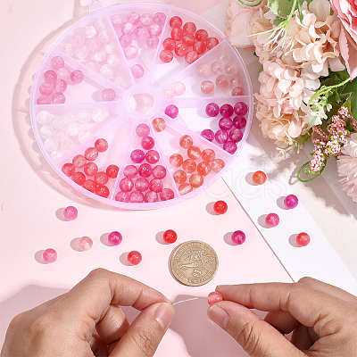 125Pcs 5 Colors Resin UV Reactive Beads RESI-PA0001-33B-1