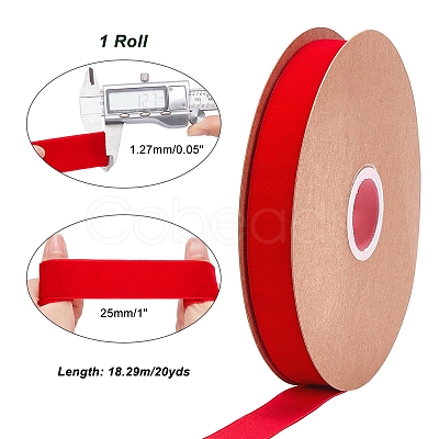 Velvet Ribbon SRIB-WH0006-18O-1