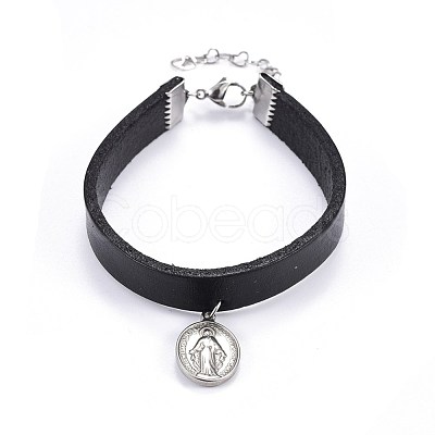 Cowhide Leather Cord Bracelets BJEW-JB04252-1