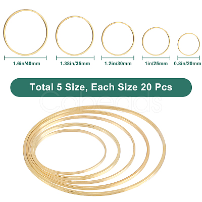 100pcs 5 Styles Brass Linking Rings KK-SP0002-19-1