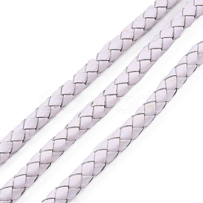 Braided Cowhide Leather Cord NWIR-N005-01R-6mm-1