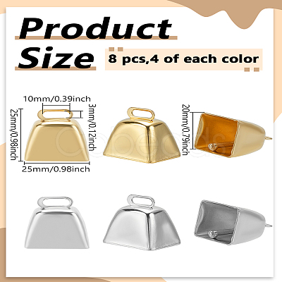 8Pcs 2 Colors Iron Pendants IFIN-LP0001-50-1