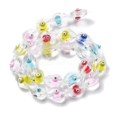 Handmade Evil Eye Lampwork Beads Strands LAMP-F035-15A-1