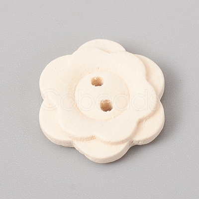 2-Hole Natural Wood Buttons WOOD-E010-16-1