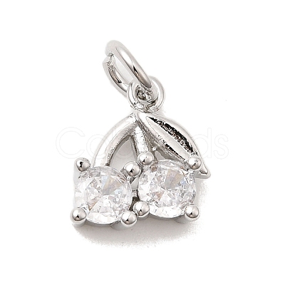Brass Micro Pave Cubic Zirconia Charms KK-C139-24B-P-1