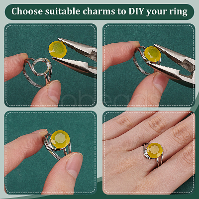 1Pc Rhodium Plated 925 Sterling Silver Adjustable Ring Components FIND-PH0023-51-1