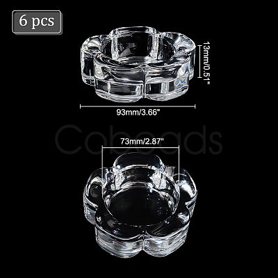 AHADEMAKER 4Pcs Glass Candle Holder AJEW-GA0005-48-1