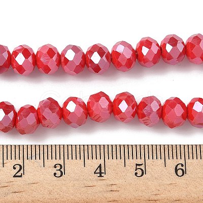Electroplate Opaque Solid Color Glass Beads Strands EGLA-XCP0001-21-1