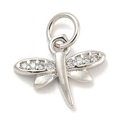 Rack Plating Brass Micro Pave Clear Cubic Zirconia Pendants LS-KK-B093-10A-P-1