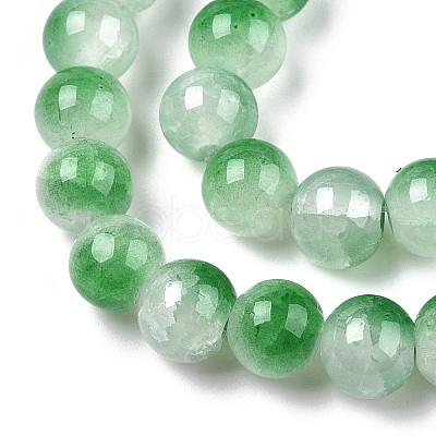 Crackle Baking Paint Imitation Jade Glass Beads Strands X1-DGLA-T003-8mm-07-1