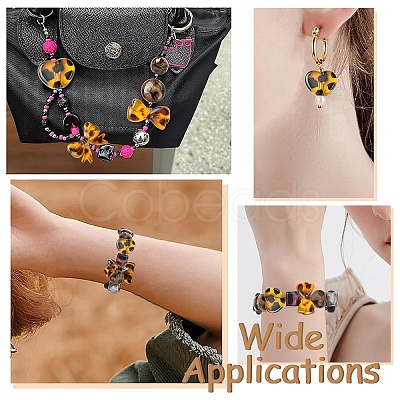 30Pcs 5 Styles Printed Transparent Acrylic Beads TACR-YW0003-46-1