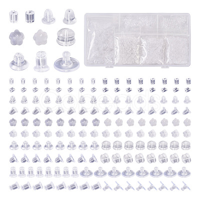1000Pcs 10 Styles Rubber & Silicone & Plastic Ear Nuts KY-TA0001-21-1