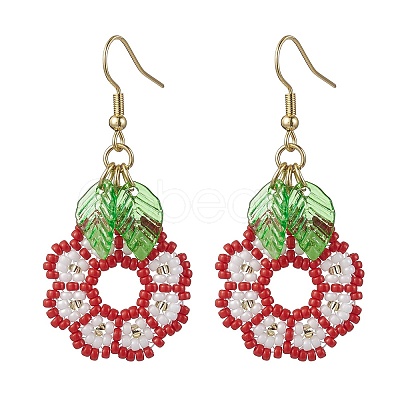 Handmade Seed Beads Dangle Earrings EJEW-MZ00143-02-1