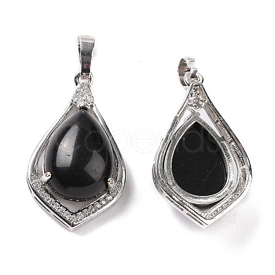 Natural Obsidian Pendants G-H283-04P-18-1