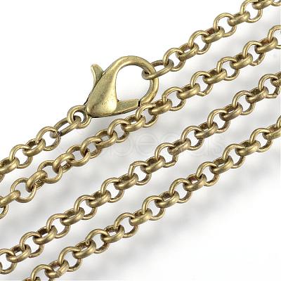 Iron Rolo Chains Necklace Making MAK-R015-45cm-AB-1