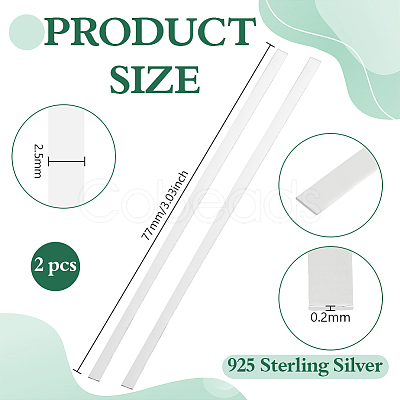 2Pcs 925 Sterling Silver Sheets FIND-BC0019-56B-1