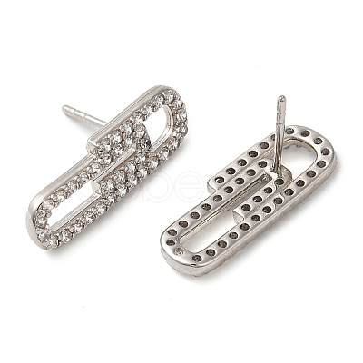 Rack Plating Brass Stud Earrings EJEW-C102-31P-1