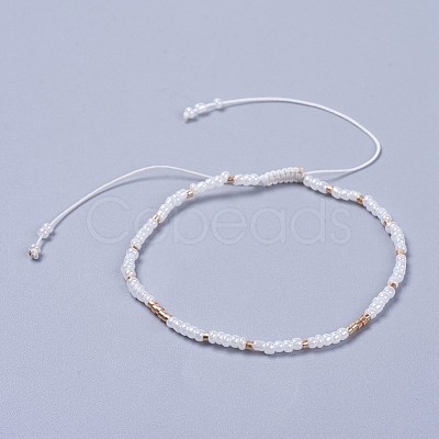 Adjustable Nylon Thread Braided Beads Bracelets BJEW-JB04374-01-1