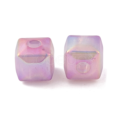 UV Plating Rainbow Iridescent Acrylic Beads PACR-C009-03E-1