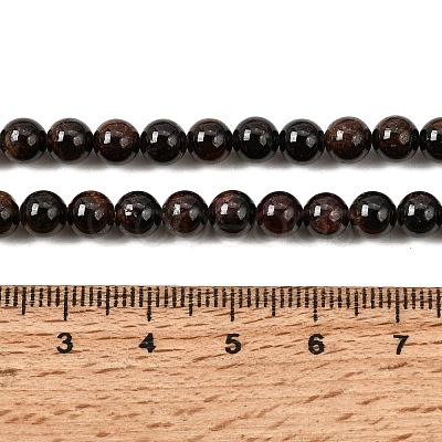Natural Garnet Gemstone Bead Strands G-R263-6mm-1