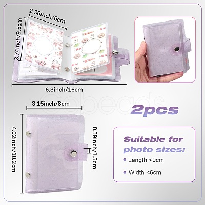 2Pcs PVC Mini Photocard Holder Book AJEW-SP0002-20A-04-1