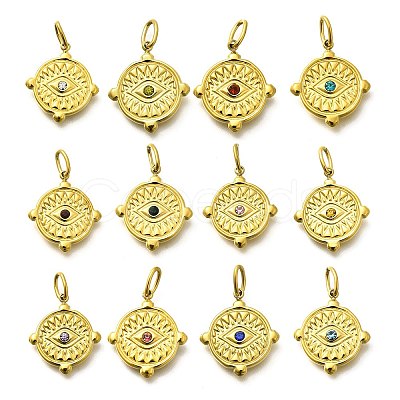 304 Stainless Steel Rhinestone Pendants STAS-M109-08G-1