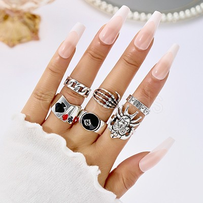 Alloy & Enamel Cuff Rings/Finger Rings FS-WGAFE84-04-1