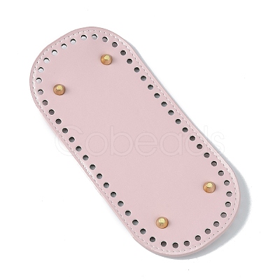 Oval PU Leather Knitting Crochet Bags Nail Bottom Shaper Pad DIY-WH0349-26LG-03-1