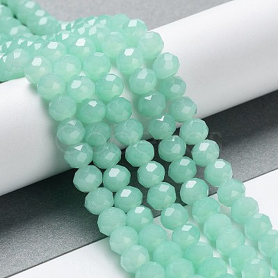 Baking Paint Imitation Jade Glass Bead Strands X-DGLA-A034-J6MM-A22-1