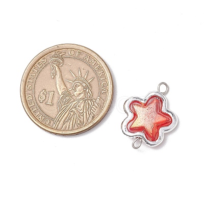 Alloy Transparent Acrylic Flower Connector Charms PALLOY-JF03674-1