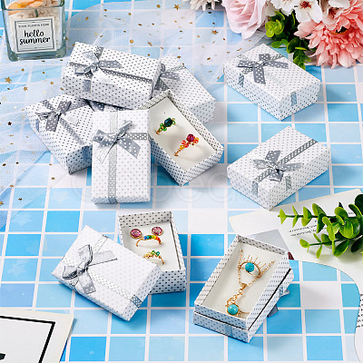 Polka Dot Print Cardboard Jewelry Gift Boxes with Bowknot X1-CON-TAC0001-10C-1