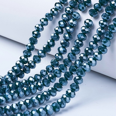 Electroplate Glass Beads Strands EGLA-A034-P8mm-A14-1