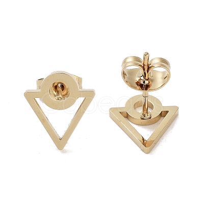 PVD Vacuum Plating 304 Stainless Steel Stud Earrings for Women EJEW-A048-34G-1